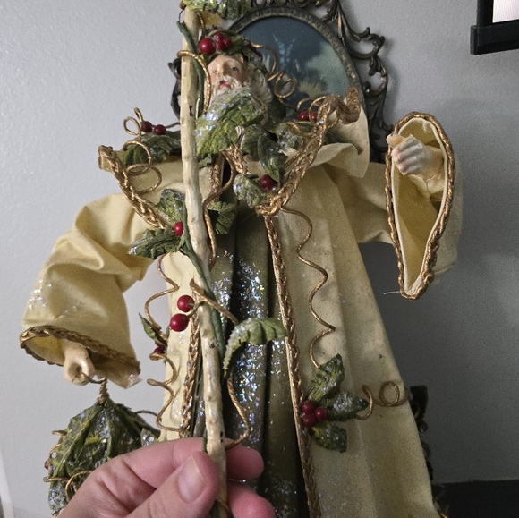 Silvestri Santa Holly Paper Mache Tree Table Topper Christmas Figure *read* - Picture 8 of 16